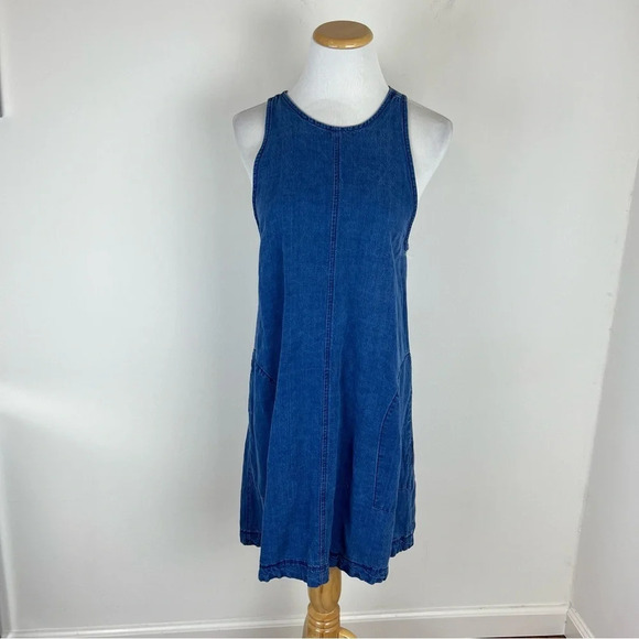 Aritzia Wilfred Chambray Denim Dress Blue Size S - Picture 1 of 6